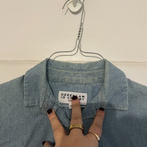 10 Crosby Derek Lam Blue Button Down Shirt - Picture 5 of 8